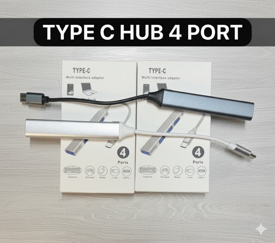 OdcTIDWK94Yt_at3XyA.jpg TYPE C HUB 4 PORT - Image 1