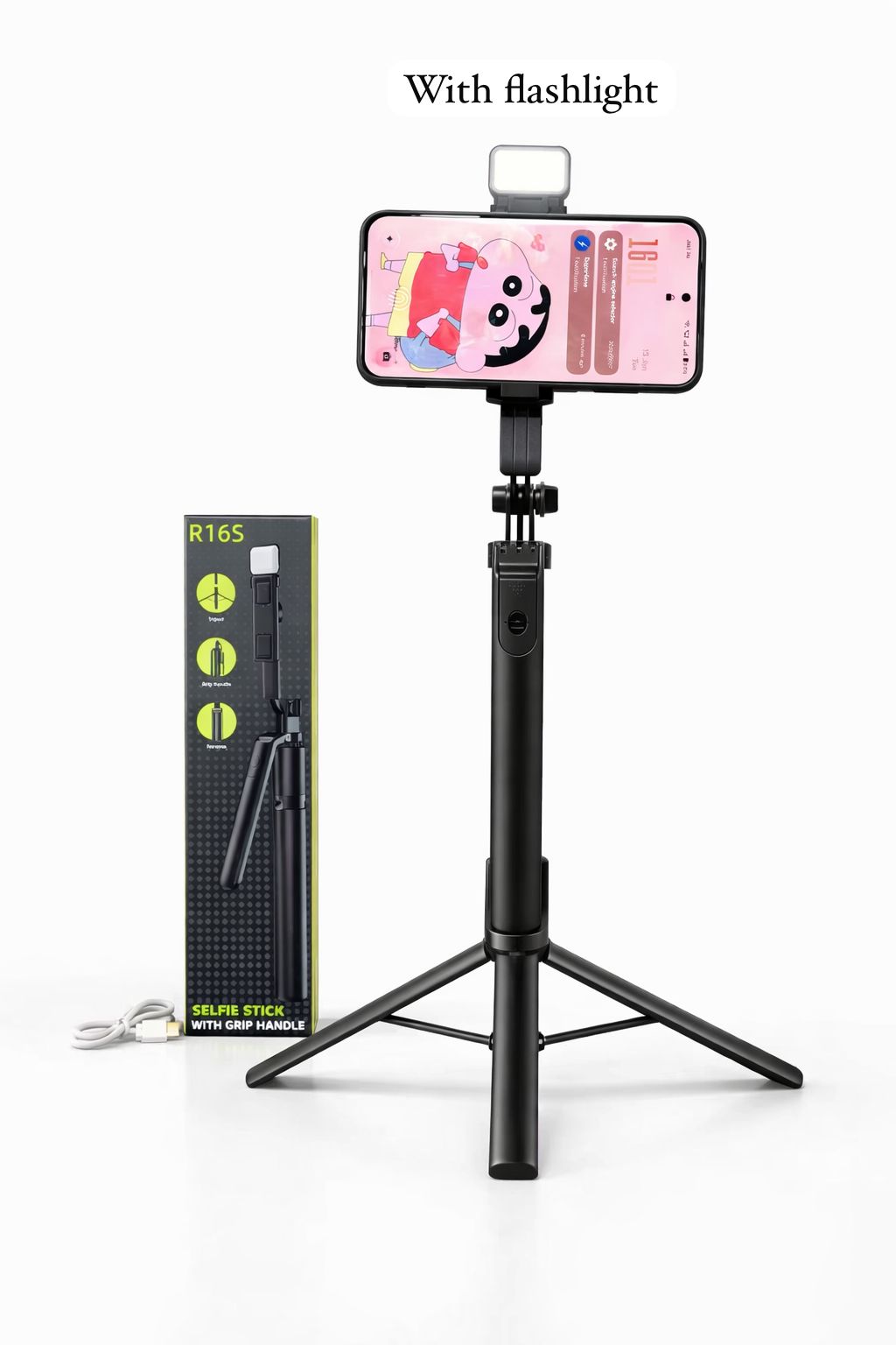 Oir3g9vCADOBy_06KX6.jpg R16S SELFIE STICK WITH GRIP HANDLE - Image 1