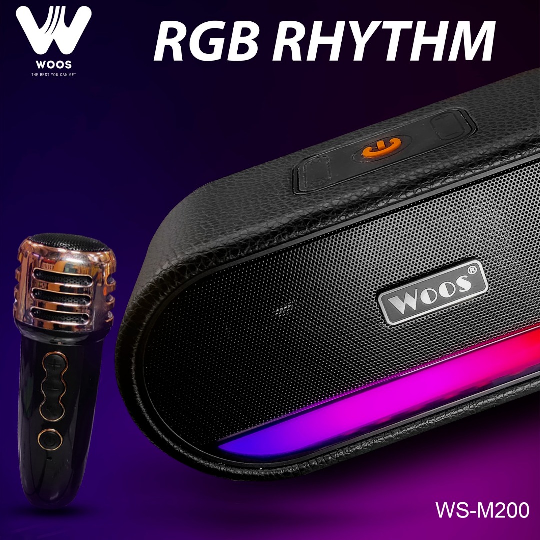 OklviNytXW9K-NecA1m.jpg WOOS WS-M200 WIRELESS KARAOKE SPEAKER - Image 1